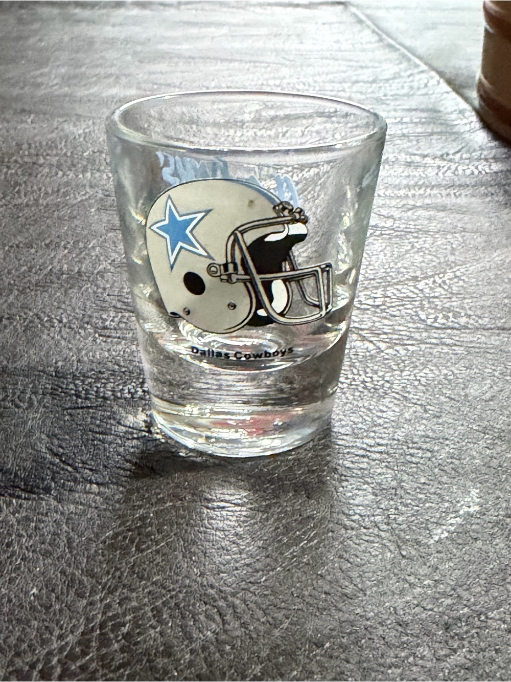 NFL Dallas Cowboys Glass Shot Glass with Helmet Logo - White & Blue